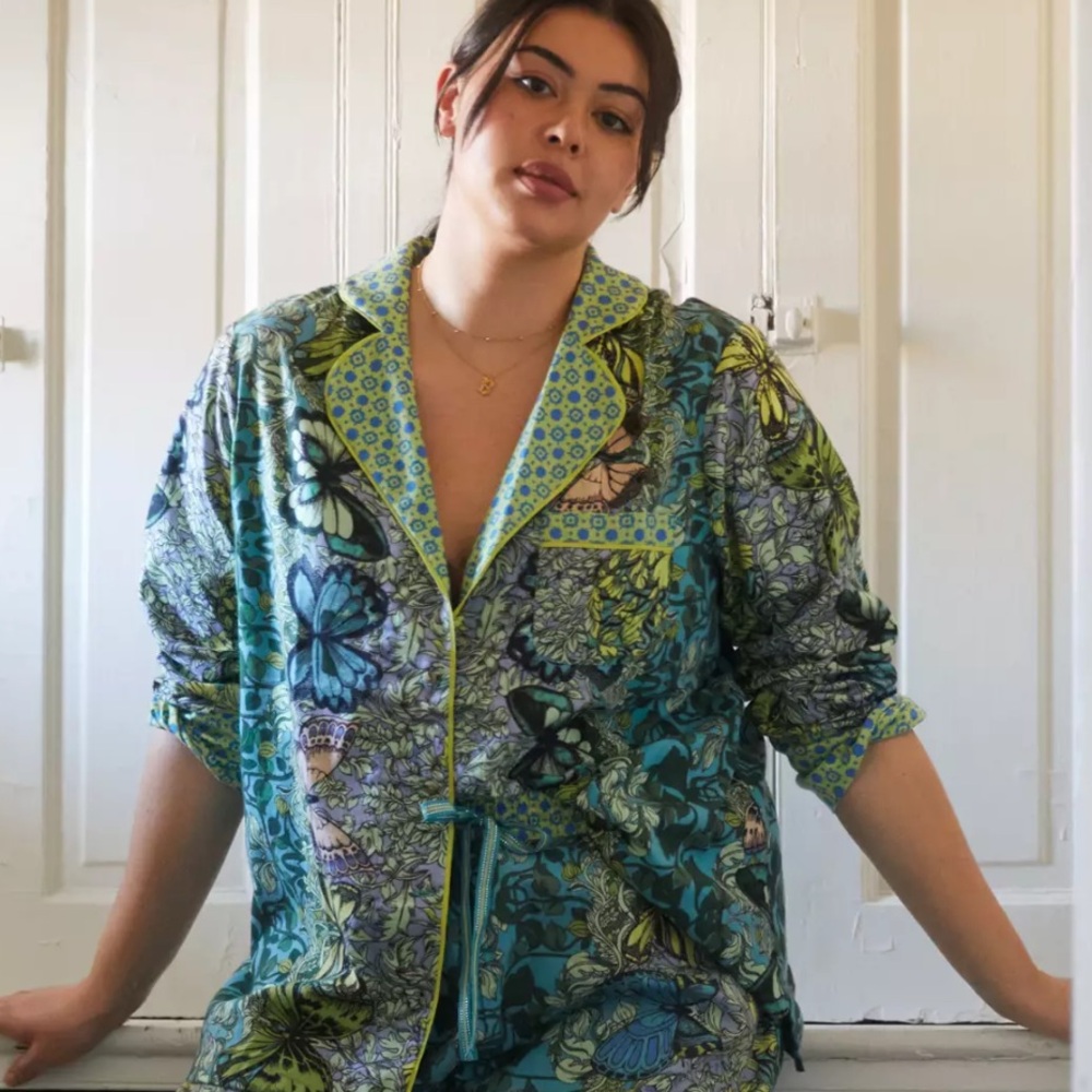 Anthropologie Alexandra Farmer Secret
Garden Flannel Sleep Shirt